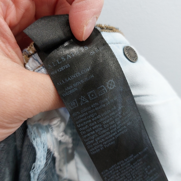 All Saints Alana Boys Jeans Distressed Denim - Picture 9 of 9